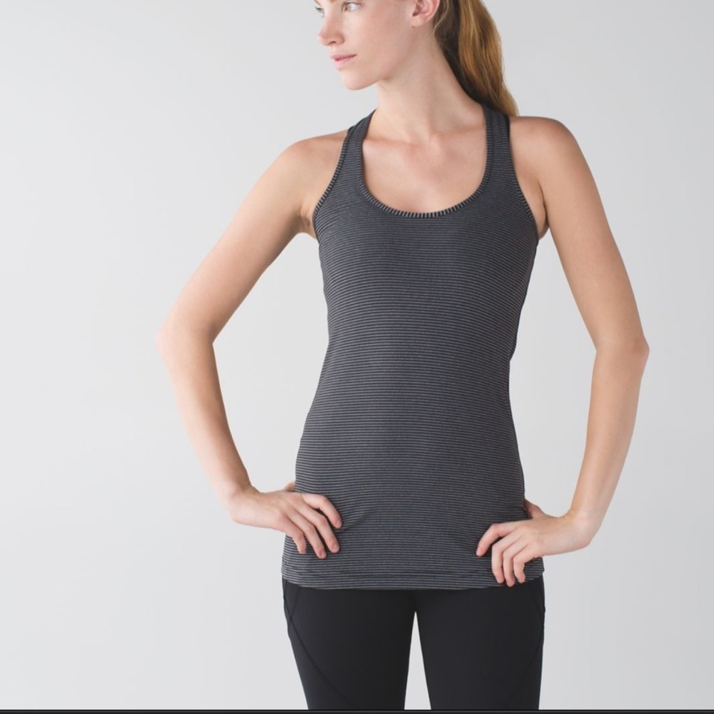 Lululemon Cool Racerback Tank Stripe Black